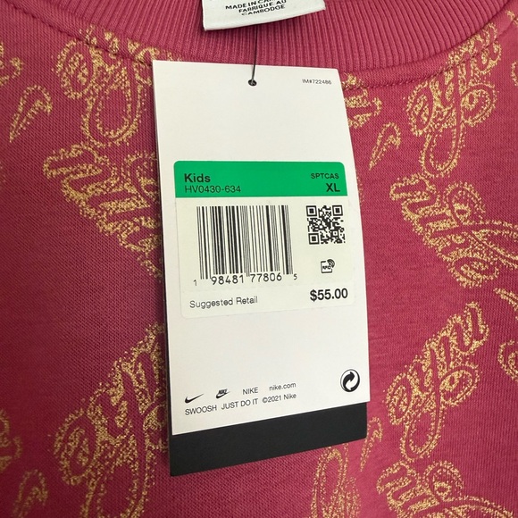 Nike Kids Pink and Gold Sweatshirt - Picture 3 of 3